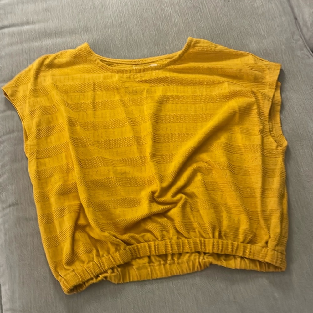 Yellow - Madewell  cropped shirt -size L